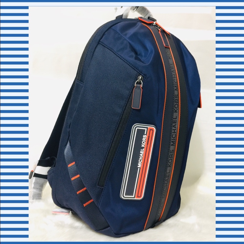 NWT Michael Kors Kent Sports Navy Blue Backpack - Picture 15 of 15